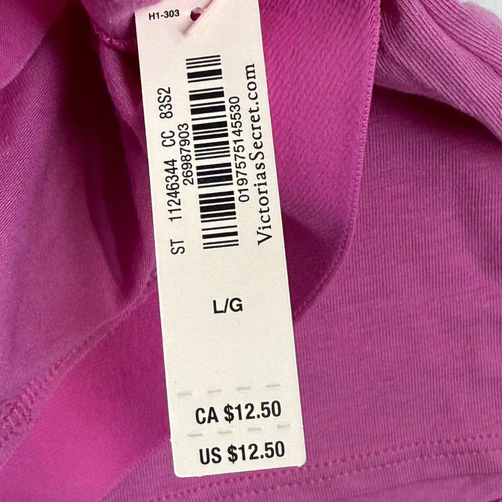 Victoria's Secret High-Waist Boy Short Panty Pink Logo Waistband Large‎ NEW - Picture 3 of 6